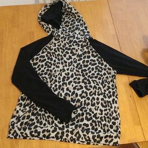 Cheetah print double hoodie